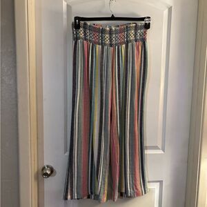 Indigo Rein Juniors Multicolored Striped Wide-Leg Pull-On Pants